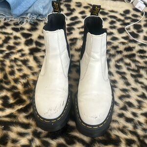 White platform Chelsea Doc Martens